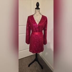 Elegant Pink Sequin Dress